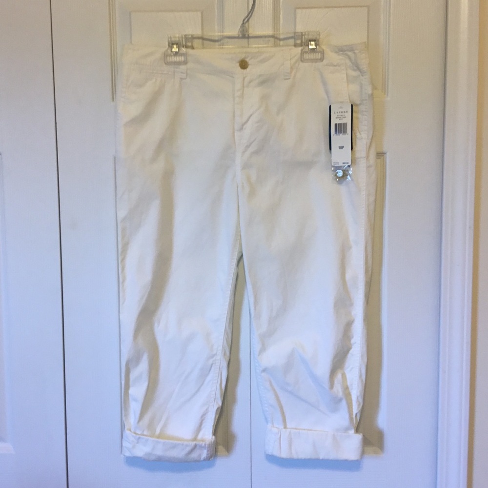 Lauren Ralph Lauren Boyfriend Chino Capris White 10P #121